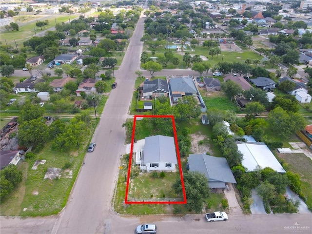 421 W Champion St, Edinburg, TX 78539 - aerial view of residential area with property parcel outlined