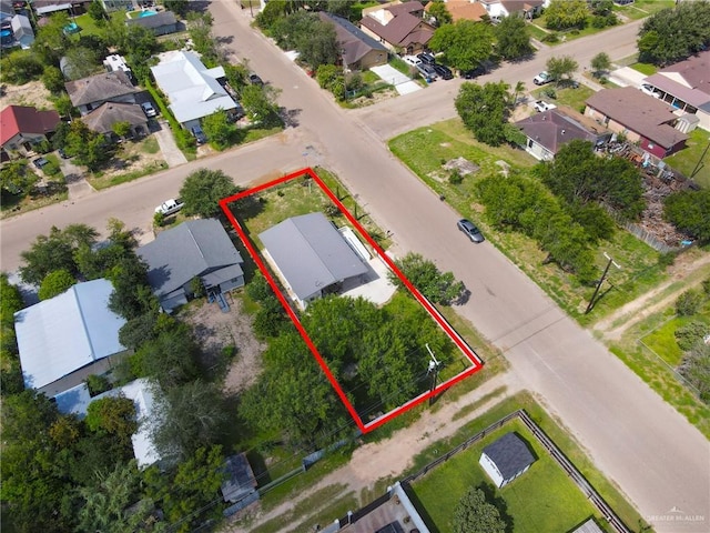 421 W Champion St, Edinburg, TX 78539 - aerial view of residential area with property parcel outlined