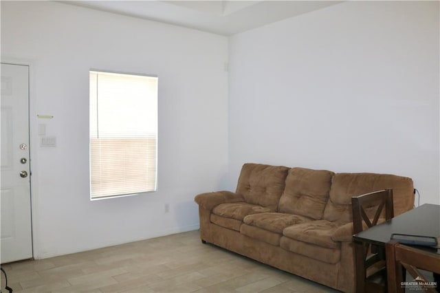 living room featuring light hardwood / wood-style floors