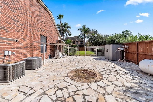 view of patio featuring central AC