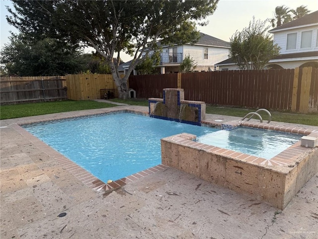 3500 Santa Lucia Cir, Mission, TX 78572 - view of swimming pool with a fenced backyard and a pool with connected hot tub
