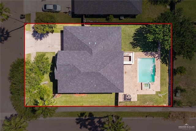 3500 Santa Lucia Cir, Mission, TX 78572 - view of subject property with property boundaries highlighted and a pool