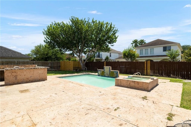 3500 Santa Lucia Cir, Mission, TX 78572 - view of swimming pool with a patio area, a fenced backyard, and an outdoor hot tub