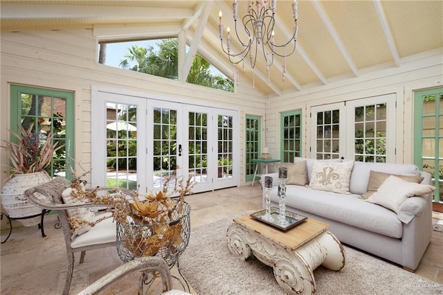 1509 Duke Ave, Mcallen, TX 78504 - sunroom with french doors and a chandelier