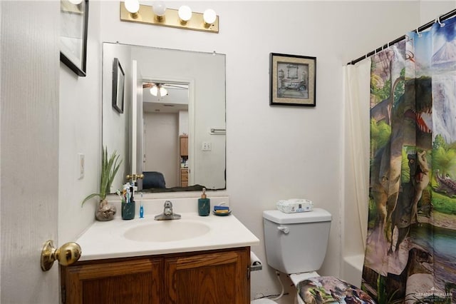 full bathroom with vanity and toilet