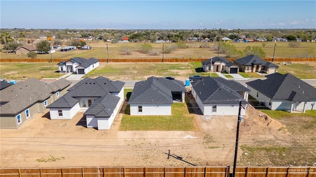 birds eye view of property with a residential view