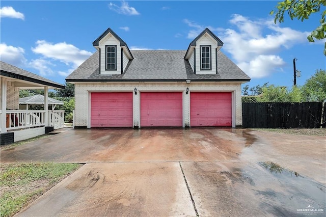 view of garage