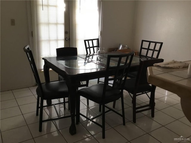 view of tiled dining area