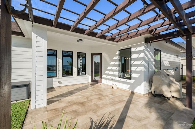 view of patio / terrace with a pergola