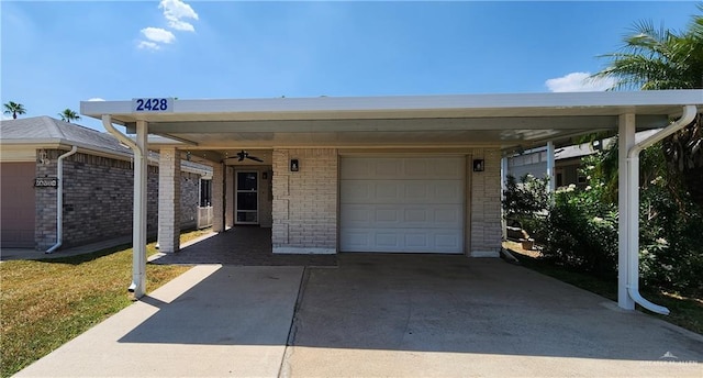 view of front of house featuring a carport and a garage