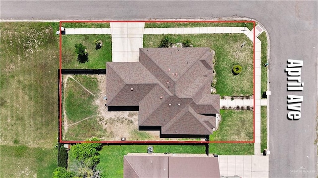 2504 April Ave, Edinburg, TX 78541 - aerial view of property and surrounding area featuring property boundaries highlighted