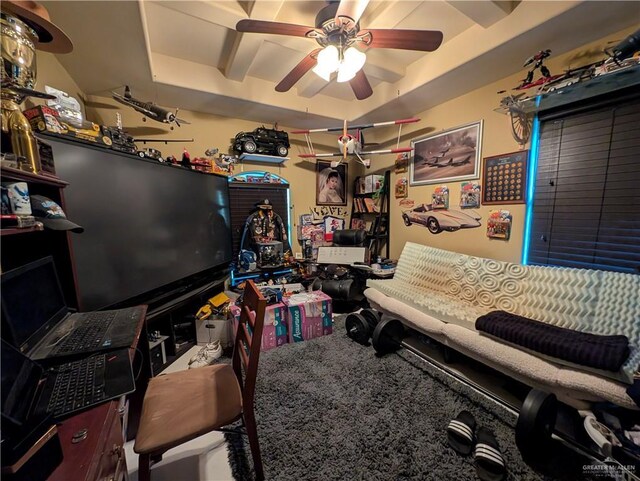 3300 Harding Ave, Alton, TX 78573 - carpeted home office with a ceiling fan