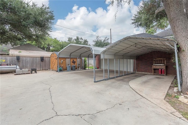 view of car parking with a carport