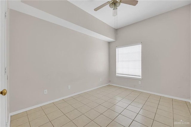 4405 W Ivy Ave, Mcallen, TX 78501 - spare room featuring a ceiling fan, light tile patterned floors, and baseboards