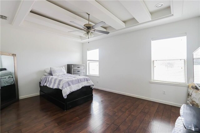 1413 E Keeton Ave Unit 19, Mcallen, TX 78503 - bedroom with baseboards, a raised ceiling, and hardwood / wood-style floors