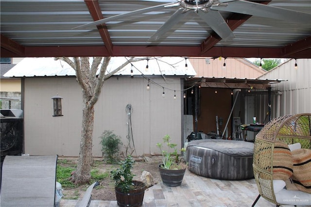 view of patio / terrace featuring fence