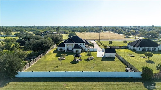 aerial view featuring a rural view