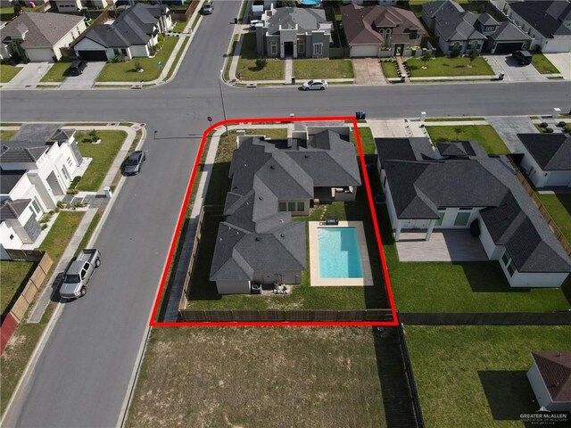 2000 Providence Ave, Mcallen, TX 78504 - aerial view of residential area with property boundaries highlighted and a pool area