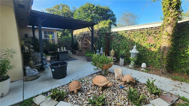 view of patio with a pergola