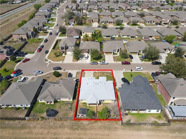 bird's eye view with a residential view