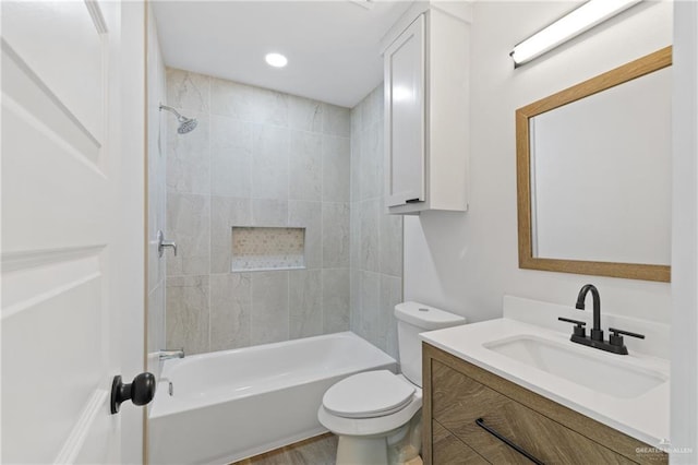 3400 Ozark Ave, Mcallen, TX 78504 - full bathroom featuring shower / bathtub combination, vanity, and toilet