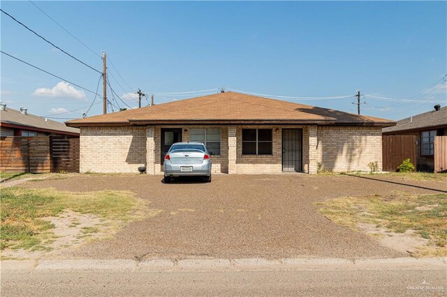 view of single story home