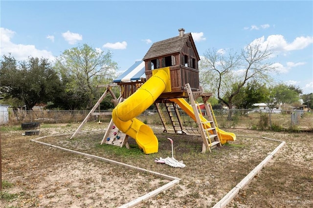 view of playground with fence