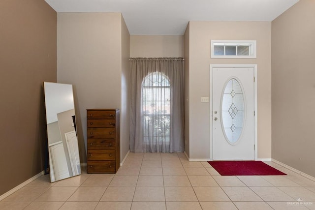 view of tiled foyer entrance