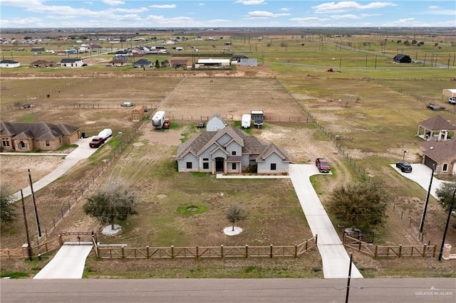 drone / aerial view with a rural view