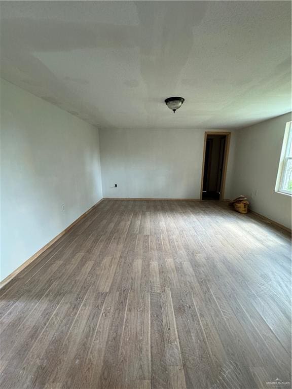 spare room featuring wood-type flooring