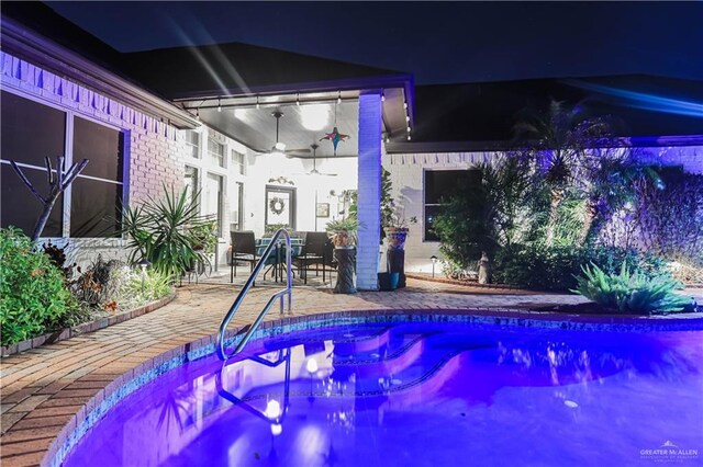 view of patio / terrace featuring ceiling fan