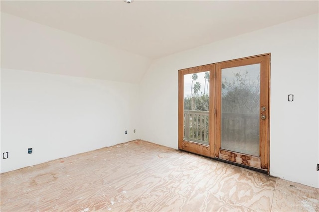 additional living space with lofted ceiling