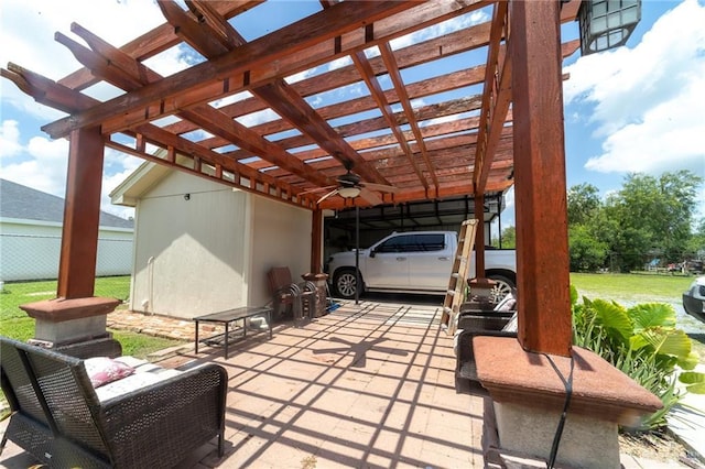 1833 Cortez Dr, Alamo, TX 78516 - view of patio / terrace with a carport and a pergola