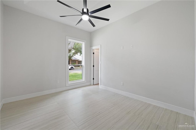 600 Bluebird Ave, Mcallen, TX 78504 - unfurnished room with a ceiling fan, baseboards, and light wood finished floors