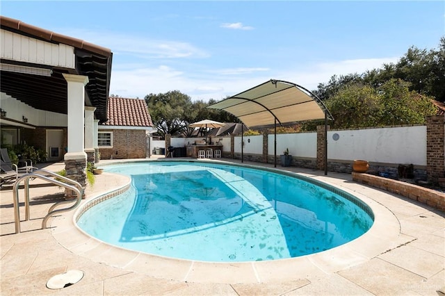 view of pool featuring a patio area