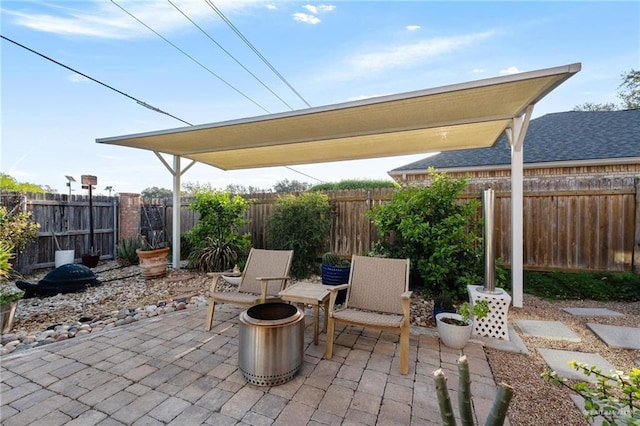 view of patio featuring a fenced backyard