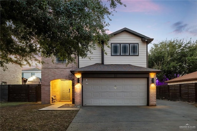 view of front of home featuring a garage