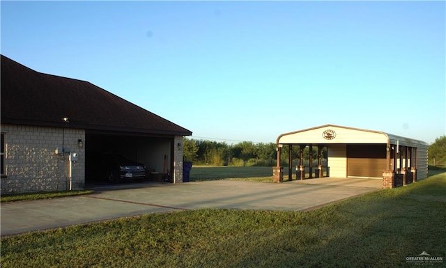 view of side of home featuring an outbuilding and a carport