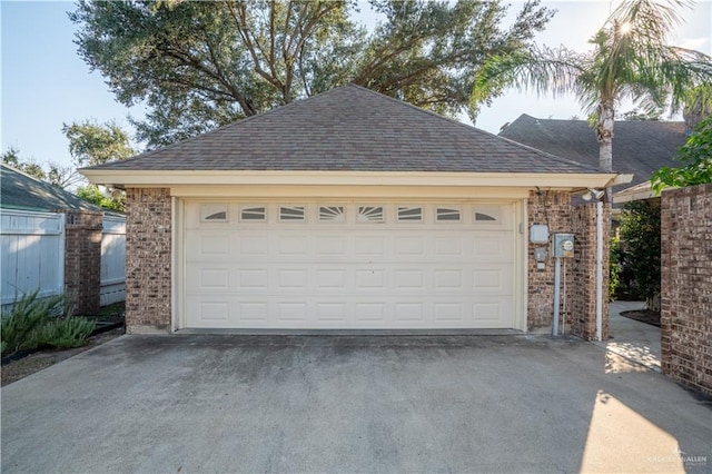 view of garage