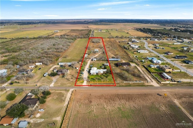 drone / aerial view featuring a rural view