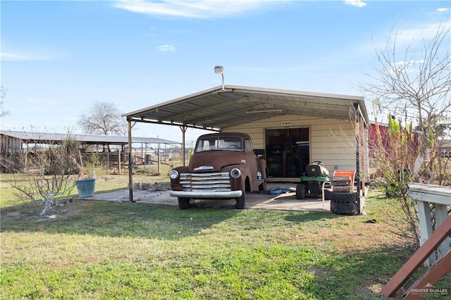 exterior space with a carport