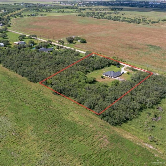 bird's eye view featuring a rural view