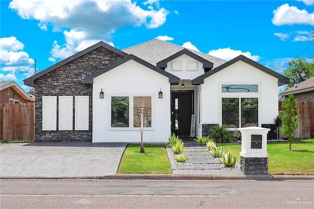 308 N Holland Ave, Mission, TX 78572 - view of front of property with stucco siding and stone siding