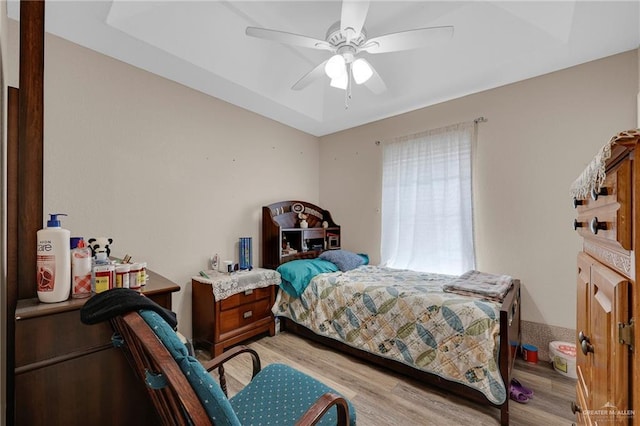 2310 Kim Marie Ave, Mission, TX 78574 - bedroom featuring light wood-type flooring and ceiling fan