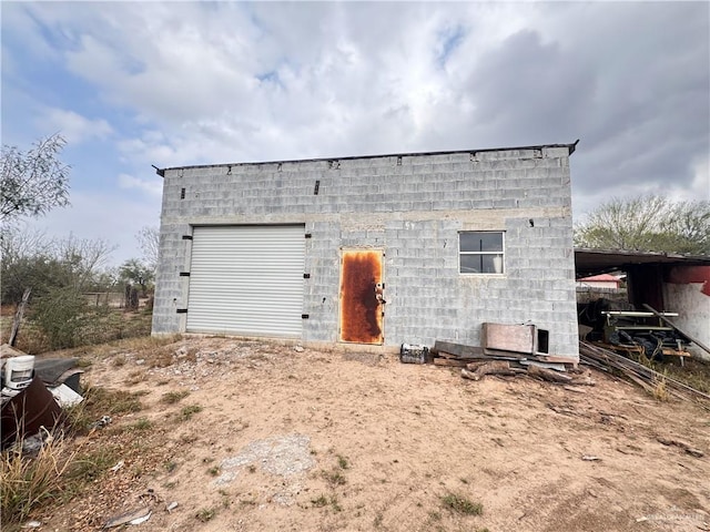 view of garage