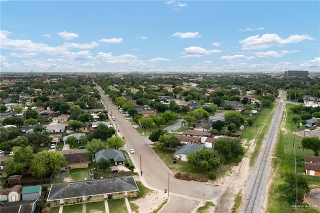 drone / aerial view with a residential view
