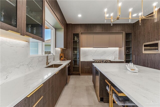 4916 N 26th St, Mcallen, TX 78504 - kitchen with a sink, modern cabinets, and backsplash