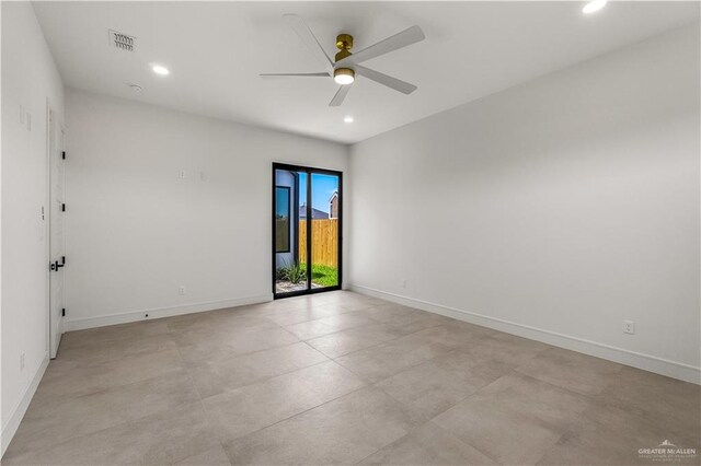 4916 N 26th St, Mcallen, TX 78504 - empty room with recessed lighting, baseboards, ceiling fan, and concrete floors