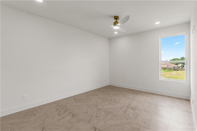 4916 N 26th St, Mcallen, TX 78504 - spare room featuring recessed lighting, a ceiling fan, and baseboards