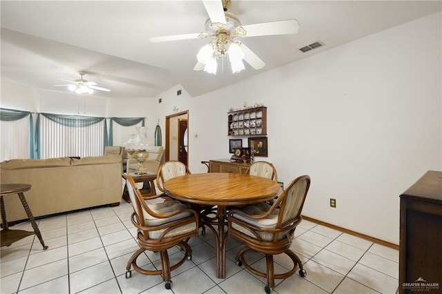 1923 Tyler St, Mission, TX 78572 - dining room with a ceiling fan, light tile patterned floors, and baseboards